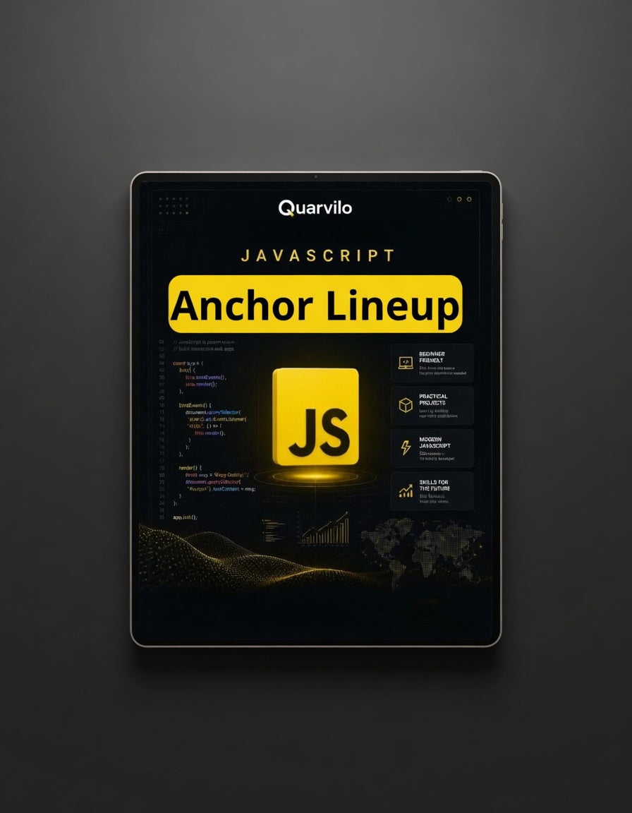 Quarvilo JavaScript Anchor Lineup on a dark background