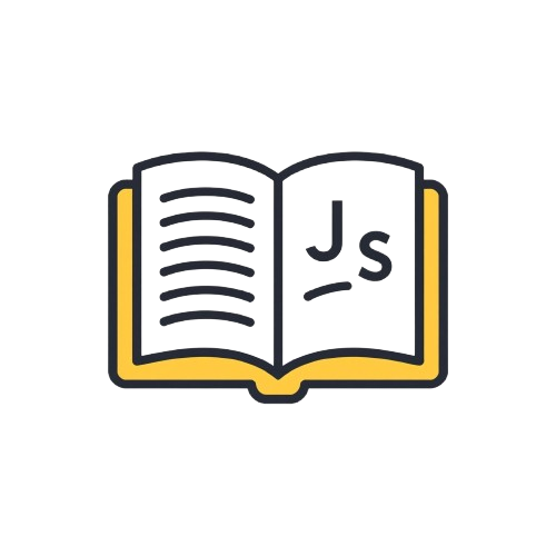 Open book with 'JS' on a white background