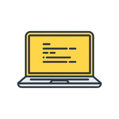 Yellow laptop icon on a white background